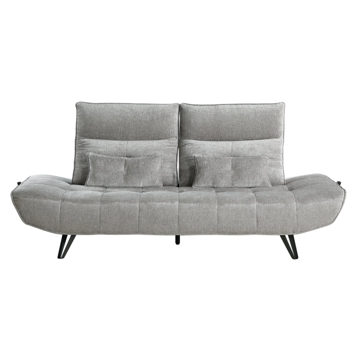 Quonsett Sofa with Power Adjustable Seat Depth and Manual Adjustable Headrests (9556GRY-3PW)