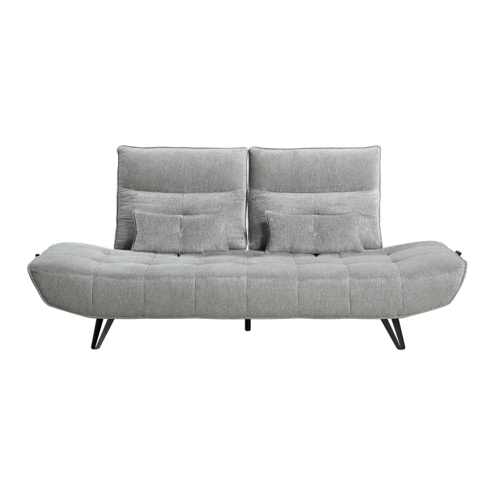 Quonsett Sofa with Power Adjustable Seat Depth and Manual Adjustable Headrests (9556GRY-3PW)