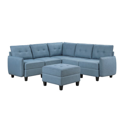 Garren 6-Piece Sectional with Storage and Ottoman