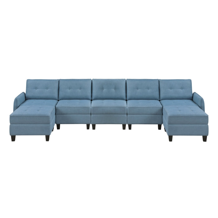 Garren 7-Piece Sectional with Storage and Two Ottomans
