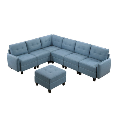 Garren 7-Piece Sectional with Storage and Ottoman