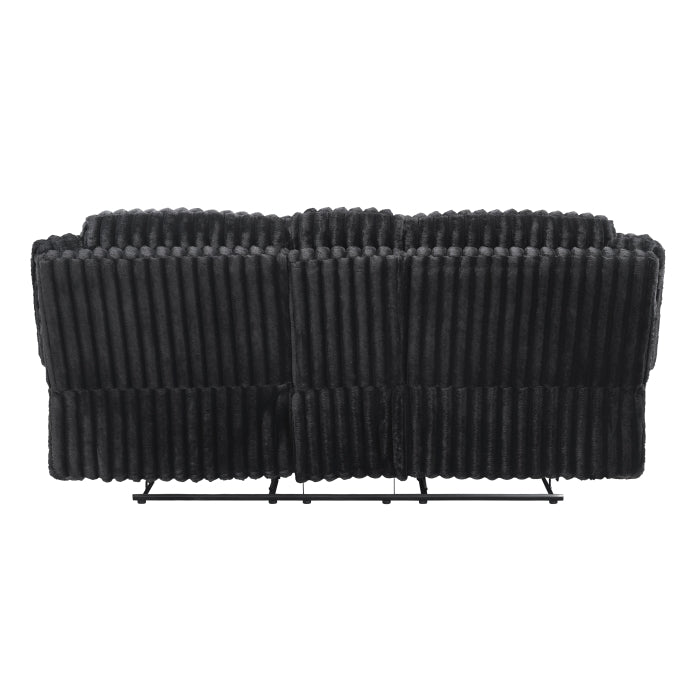 Goodland Black Manual Reclining Loveseat — Goodland Double Reclining Love Seat with Center Console (9577BK-2)