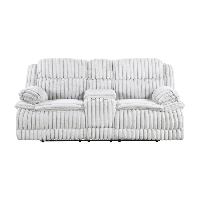 Goodland Gray Manual Reclining Loveseat — Goodland Double Reclining Love Seat with Center Console (9577GY-2)