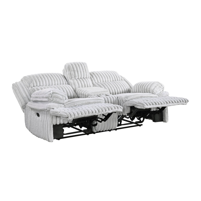 Goodland Gray Manual Reclining Loveseat — Goodland Double Reclining Love Seat with Center Console (9577GY-2)