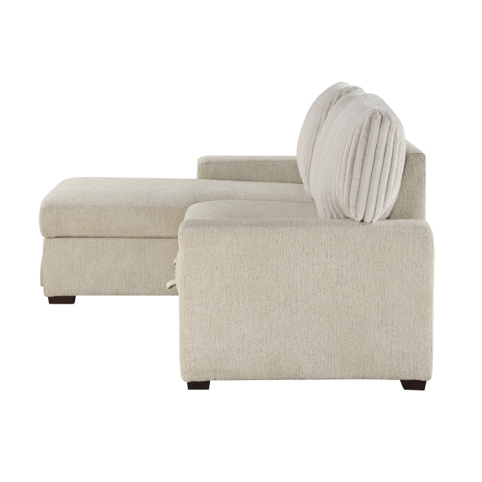 Gallatin 2-Piece Sectional with Left Chaise and Drop-Down Cup holders, Storage Pouch, Pull-out Bed and Hidden Storage