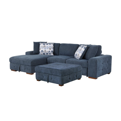 Raife 3-Piece Sectional with Left Chaise and Ottoman (9624BU*3LC2R)