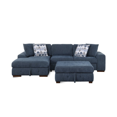 Raife 3-Piece Sectional with Left Chaise and Ottoman (9624BU*3LC2R)