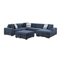 Raife 5-Piece Sectional with Right Chaise and Storage Ottoman (9624BU*52LRC)