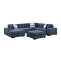 Raife 5-Piece Sectional with Left Chaise and Storage Ottoman (9624BU*5LC2R)