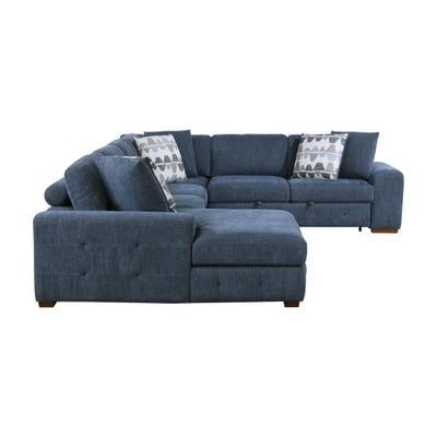 Raife 5-Piece Sectional with Left Chaise and Storage Ottoman (9624BU*5LC2R)