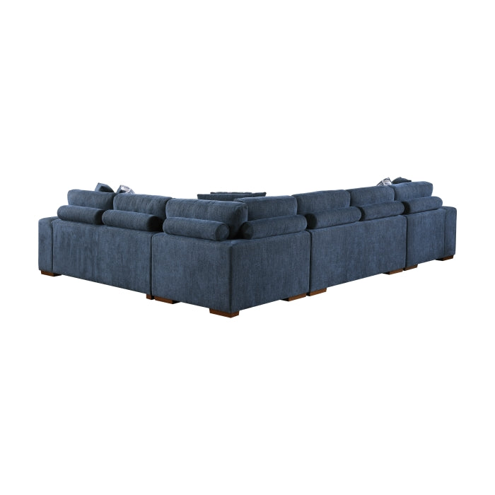 Raife 5-Piece Sectional with Left Chaise and Storage Ottoman (9624BU*5LC2R)