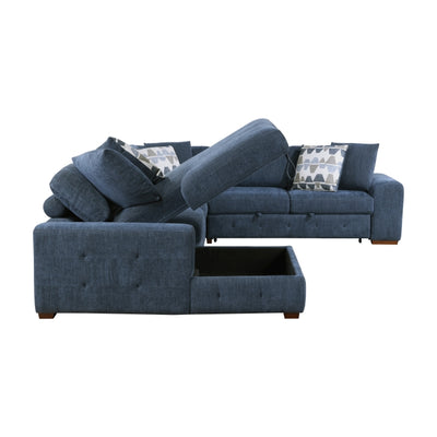 Raife 5-Piece Sectional with Left Chaise and Storage Ottoman (9624BU*5LC2R)