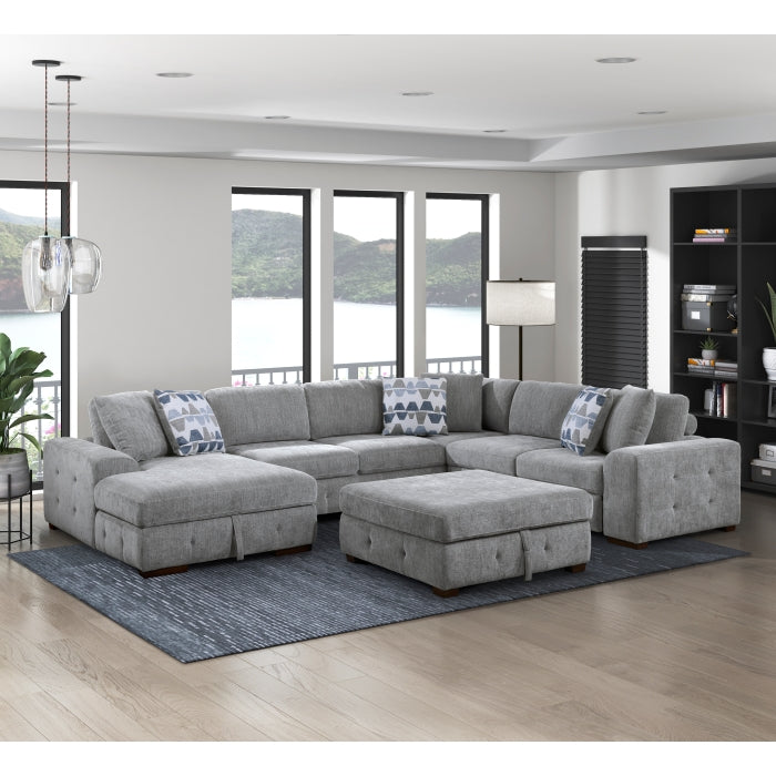 Raife Storage Ottoman (9624GY-4)