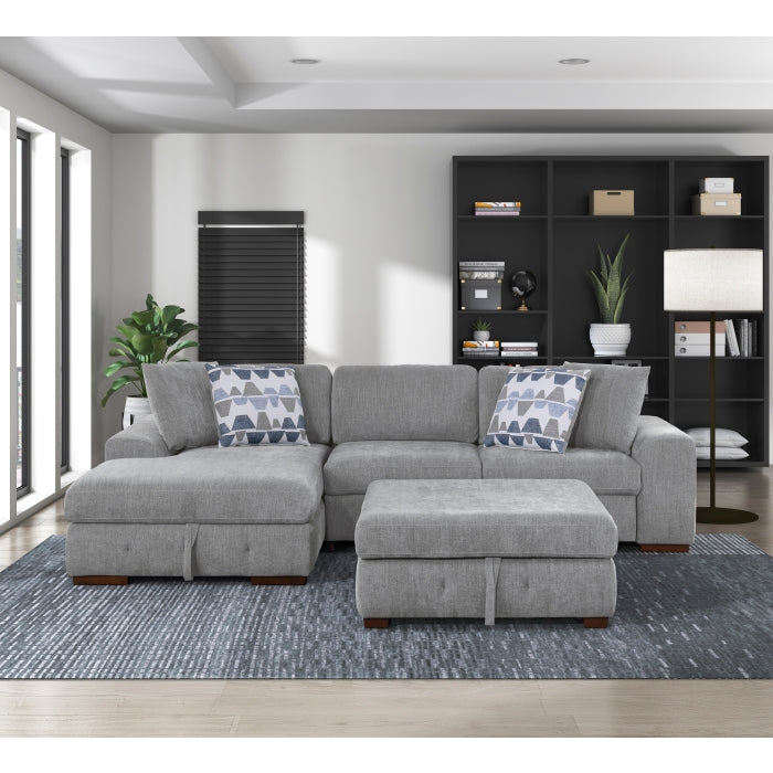 Raife Storage Ottoman (9624GY-4)