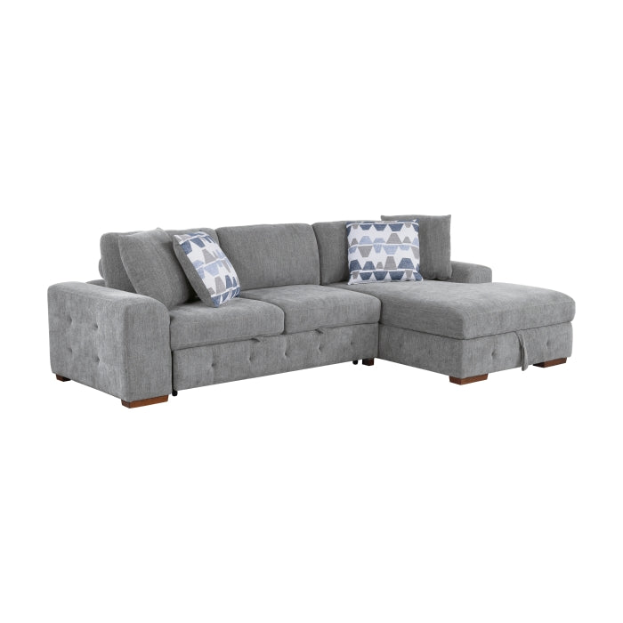 Raife 2-Piece Sectional with Right Chaise (9624GY*22LRC)