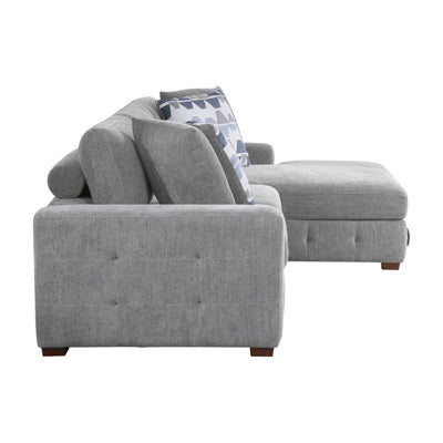 Raife 2-Piece Sectional with Right Chaise (9624GY*22LRC)