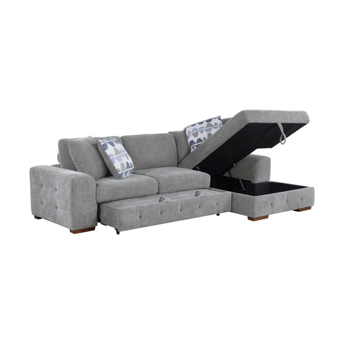 Raife 2-Piece Sectional with Right Chaise (9624GY*22LRC)
