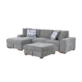 Raife 3-Piece Sectional with Left Chaise and Ottoman (9624GY*3LC2R)