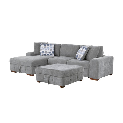 Raife 3-Piece Sectional with Left Chaise and Ottoman (9624GY*3LC2R)