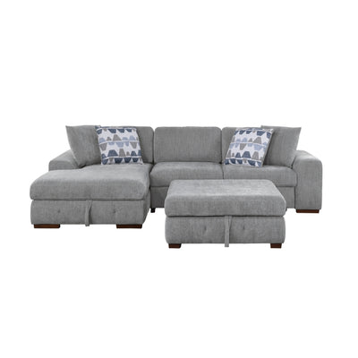 Raife 3-Piece Sectional with Left Chaise and Ottoman (9624GY*3LC2R)