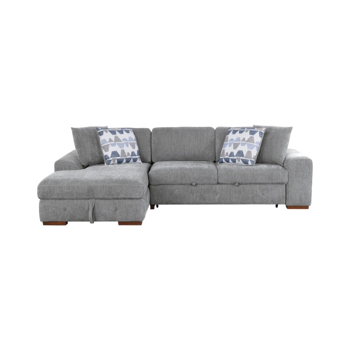 Raife 3-Piece Sectional with Left Chaise and Ottoman (9624GY*3LC2R)