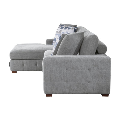 Raife 3-Piece Sectional with Left Chaise and Ottoman (9624GY*3LC2R)