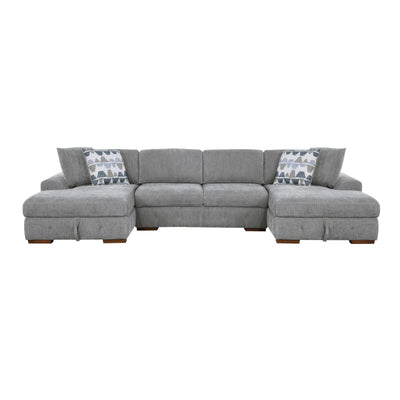 9624GY*3LCRC 3-Piece Sectional with Left and Right Chaise