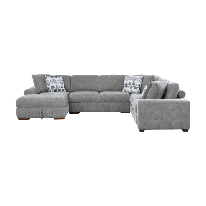 Raife 4-Piece Sectional with Left Chaise (9624GY*42RLC)