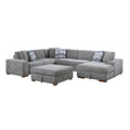 Raife 5-Piece Sectional with Right Chaise and Storage Ottoman (9624GY*52LRC)
