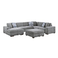 Raife 5-Piece Sectional with Left Chaise and Storage Ottoman (9624GY*5LC2R)
