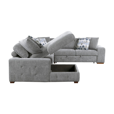 Raife 5-Piece Sectional with Left Chaise and Storage Ottoman (9624GY*5LC2R)