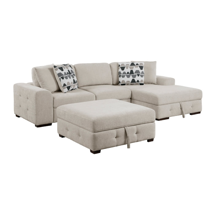 Raife 3-Piece Sectional with Right Chaise and Ottoman (9624TP*32LRC)