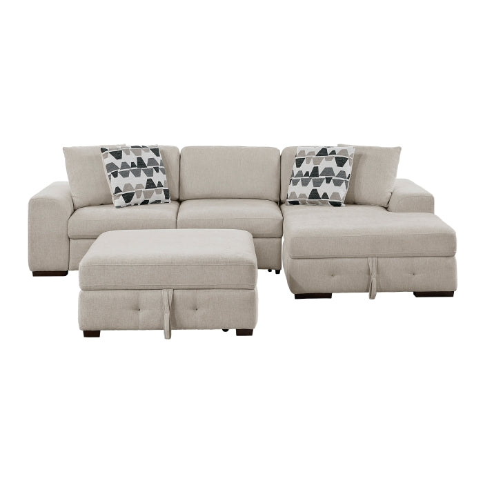 Raife 3-Piece Sectional with Right Chaise and Ottoman (9624TP*32LRC)