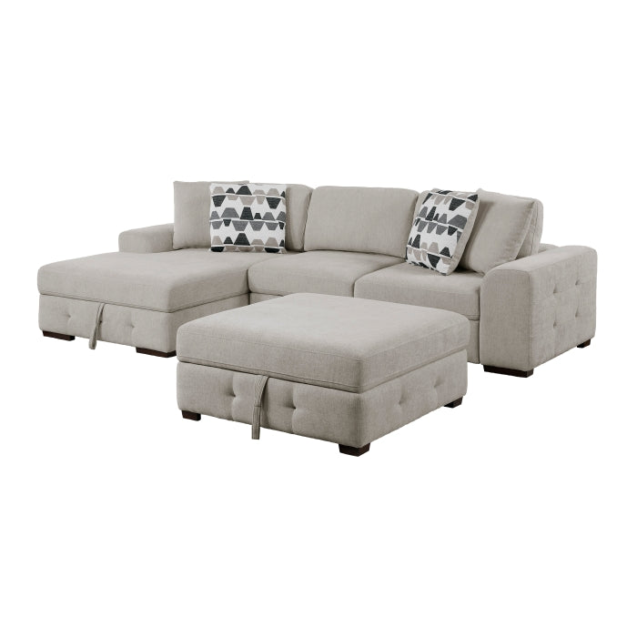 Raife 3-Piece Sectional with Left Chaise and Ottoman (9624TP*3LC2R)