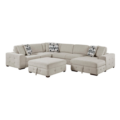 Raife 5-Piece Sectional with Right Chaise and Storage Ottoman (9624TP*52LRC)