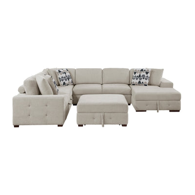 Raife 5-Piece Sectional with Right Chaise and Storage Ottoman (9624TP*52LRC)