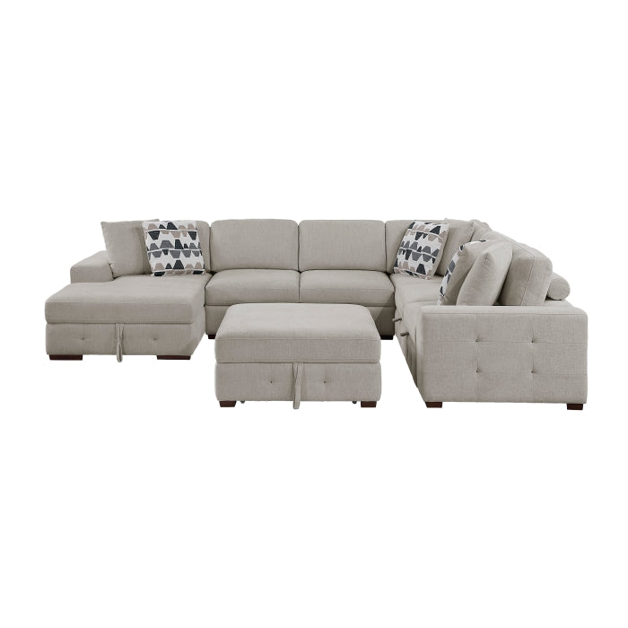 Raife 5-Piece Sectional with Left Chaise and Storage Ottoman (9624TP*5LC2R)