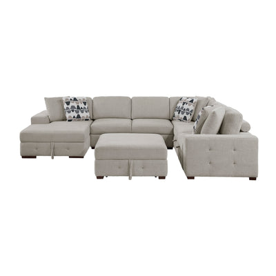 Raife 5-Piece Sectional with Left Chaise and Storage Ottoman (9624TP*5LC2R)
