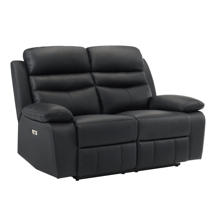 Hancock Power Double Reclining Love Seat - Black 2