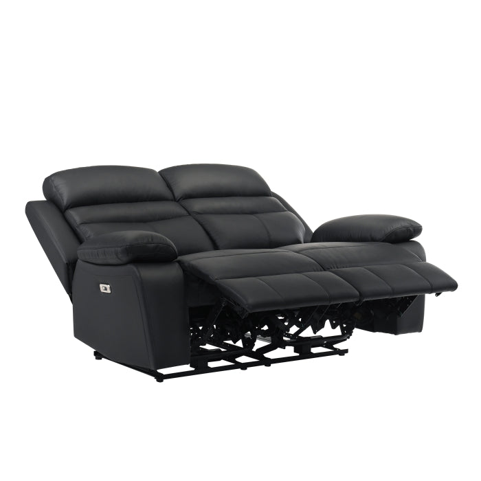 Hancock Power Double Reclining Love Seat - Black 4