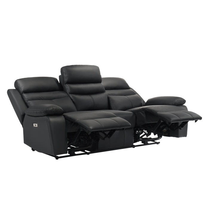 Hancock Power Double Reclining Sofa (9628BLK-3PW)
