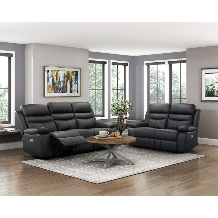 Hancock Power Double Reclining Sofa (9628BLK-3PW)