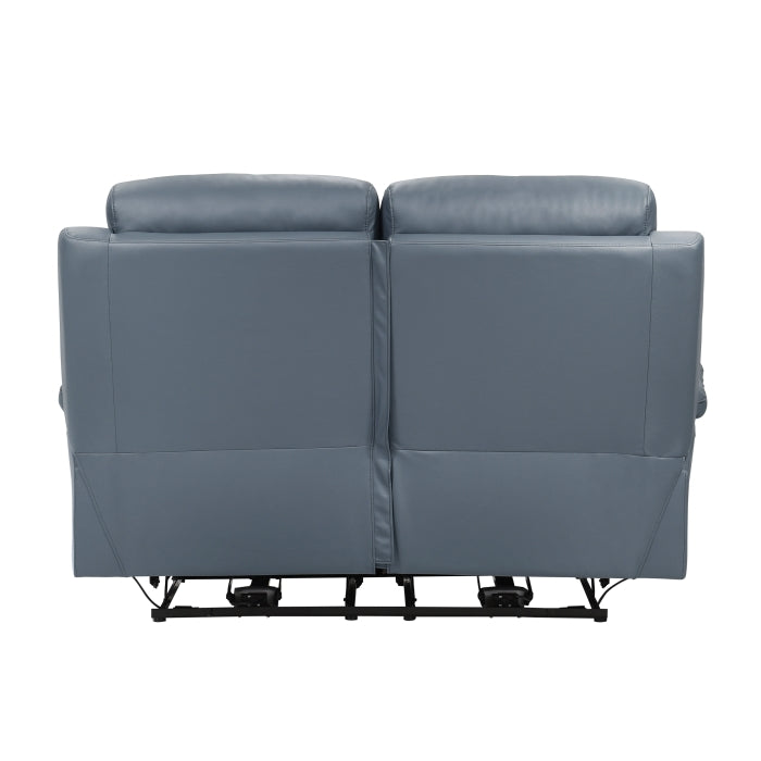 Hancock Power Double Reclining Love Seat - Blue 3