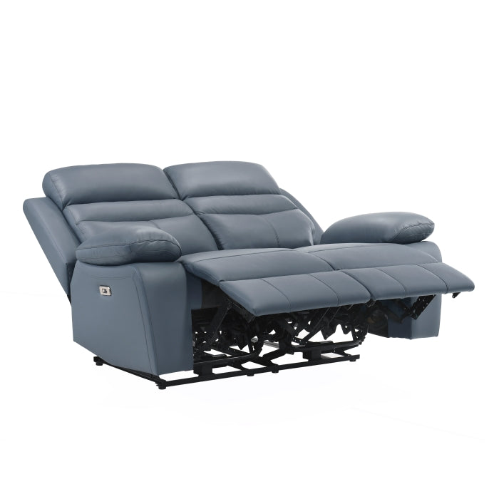 Hancock Power Double Reclining Love Seat - Blue 4