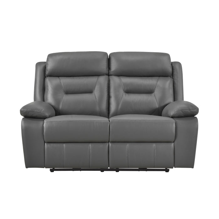 Laconia Dark Gray Power Reclining Loveseat — Laconia Power Double Reclining Love Seat (9629DGY-2PW)