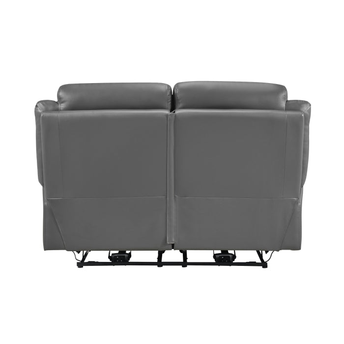 Laconia Dark Gray Power Reclining Loveseat — Laconia Power Double Reclining Love Seat (9629DGY-2PW)