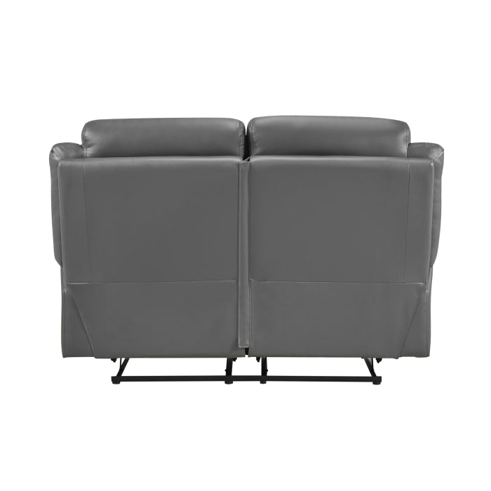 Laconia Dark Gray Manual Reclining Loveseat — Laconia Double Reclining Love Seat (9629DGY-2)