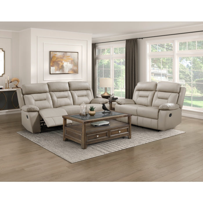 Laconia Latte Manual Reclining Loveseat — Laconia Double Reclining Love Seat (9629LTE-2)