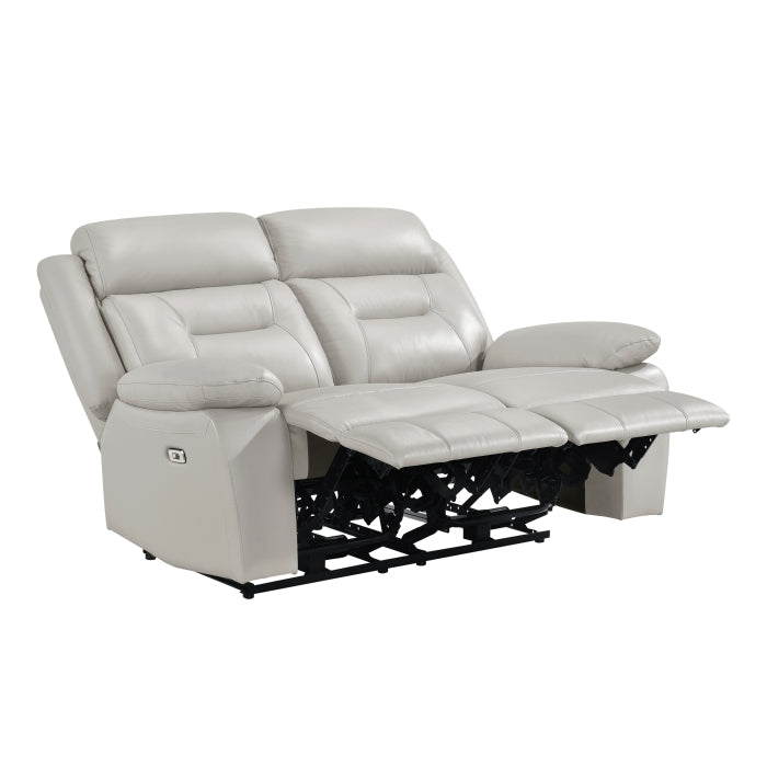 Laconia Silver Power Reclining Loveseat — Laconia Power Double Reclining Love Seat (9629SVE-2PW)