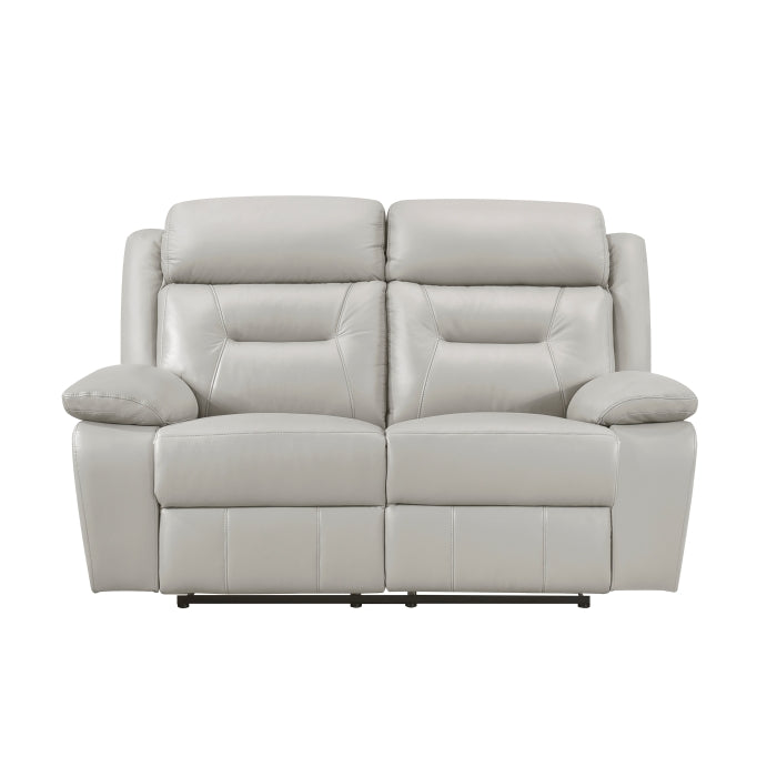 Laconia Silver Manual Reclining Loveseat — Laconia Double Reclining Love Seat (9629SVE-2)